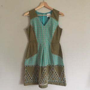 SOLD •HD in Paris • Aqua & Green Patterned Dress